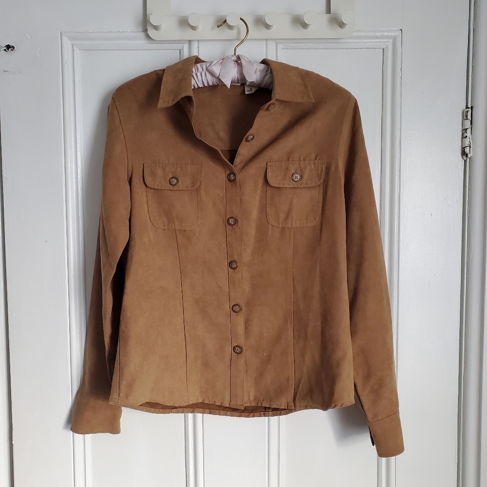 Vintage Cherokee Tan Sueded Button Down